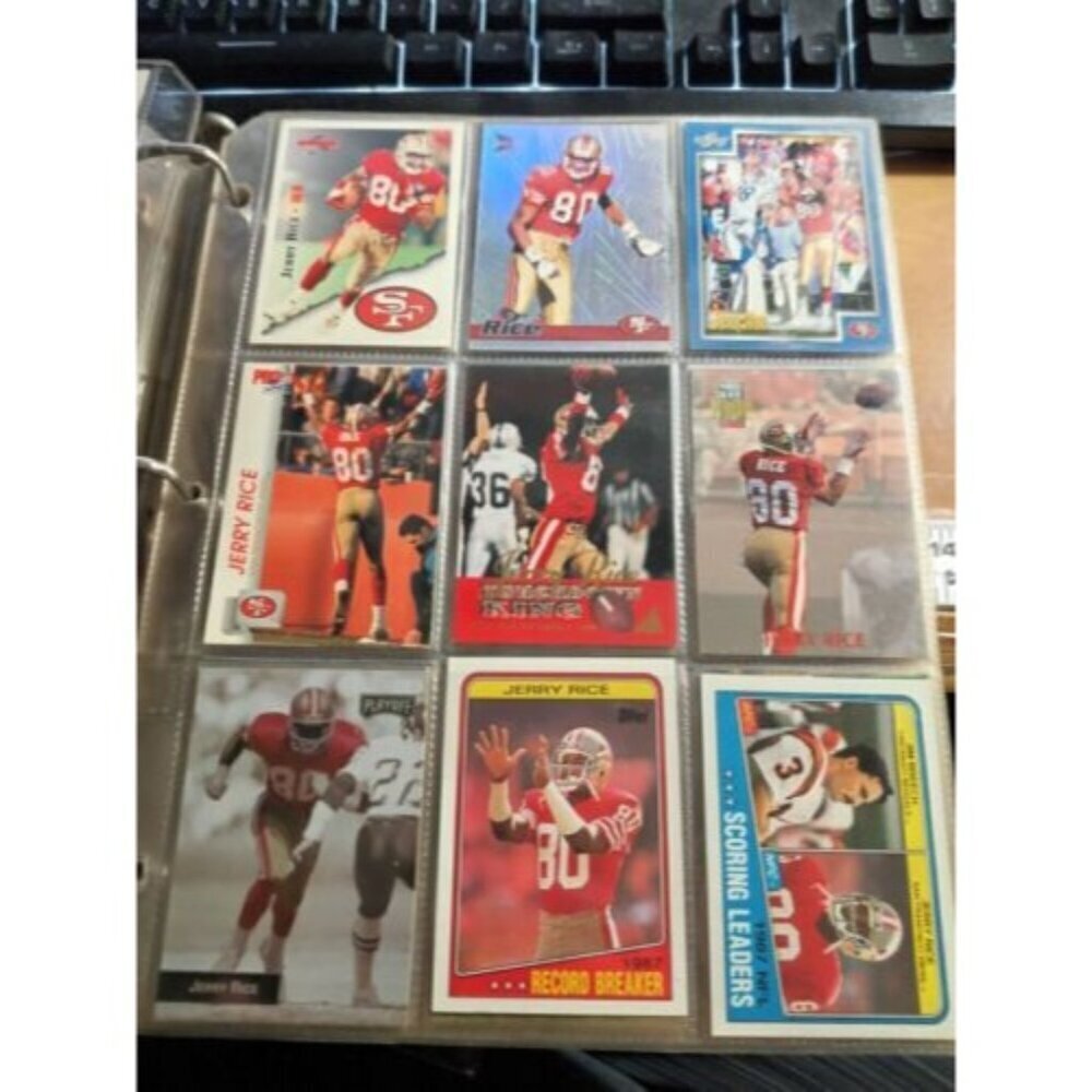 Jerry Rice Lot Of 9 Football Cards FORTY NINERS/RAIDERS